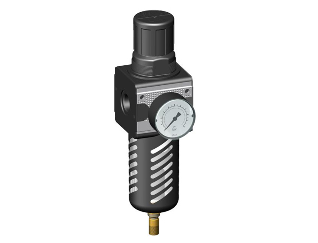 Filter regulator G1/2 0,5-10 5µm with PC bowl, bowl guard, automatic drain and gauge G 50.10 R