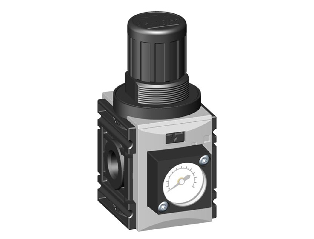 Druckregler mit durchgehender P-Versorgung G1/4 0,5-10 und integriertem Manometer
