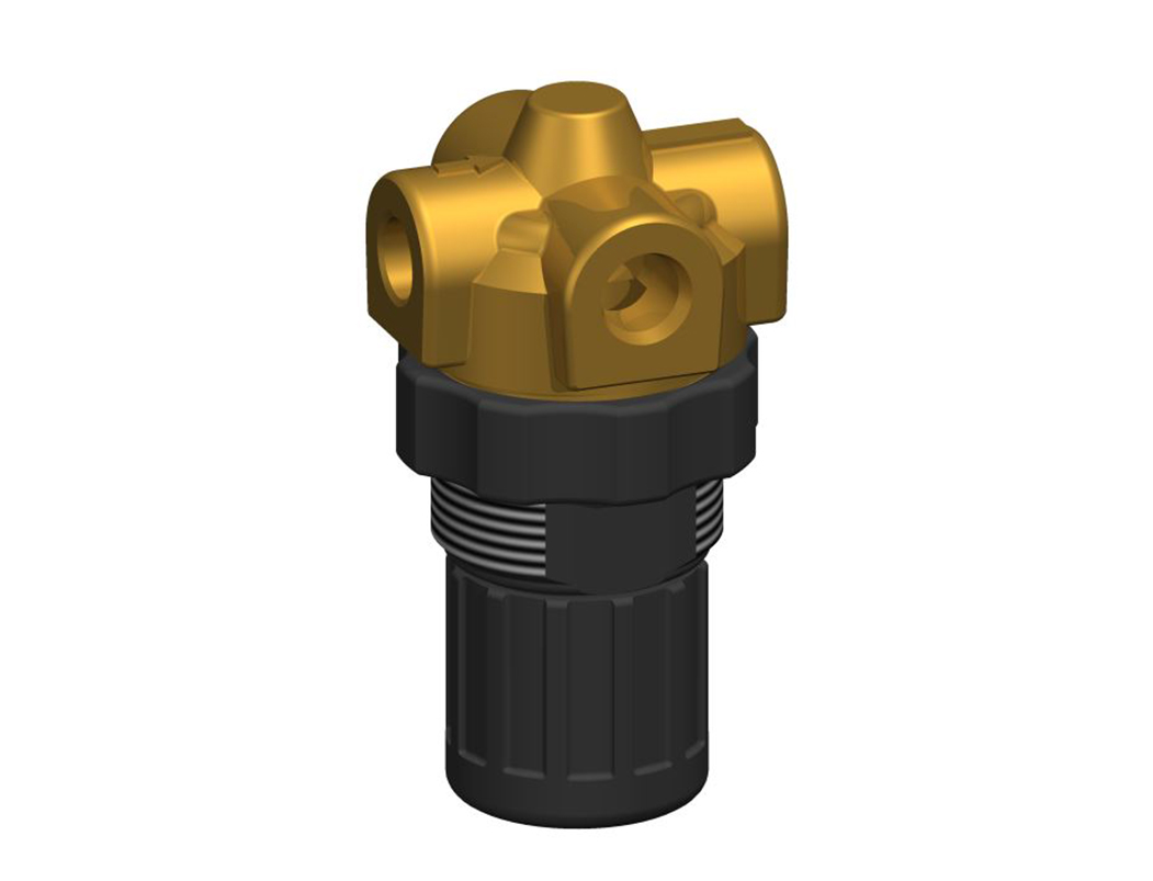 Pressure regulator for drinking water G1/4 0,1-2 (special design Convotherm) with hot pressed brass body, plastic spring cap, without relieving feature and sealing elements to the KTW recommendations