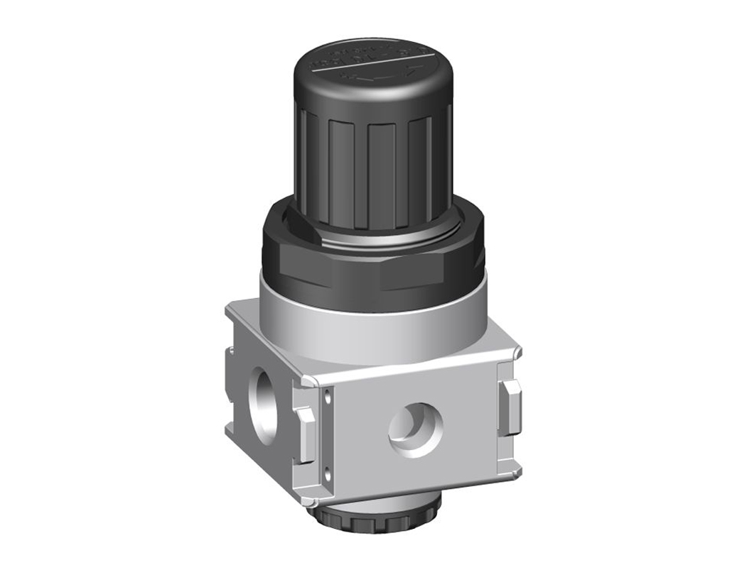 Pressure regulator with continuous pressure supply G1/4 0,5-10 and panel mounting ring
