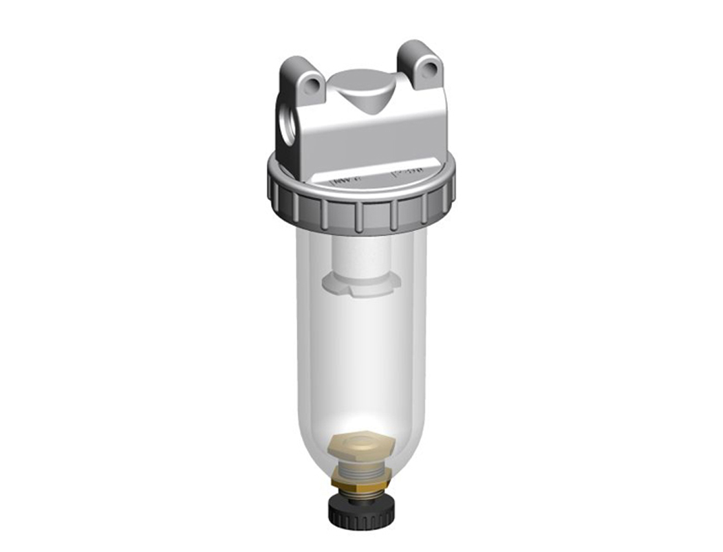 Filter G1/4 5µm with PC bowl and semi automatic drain