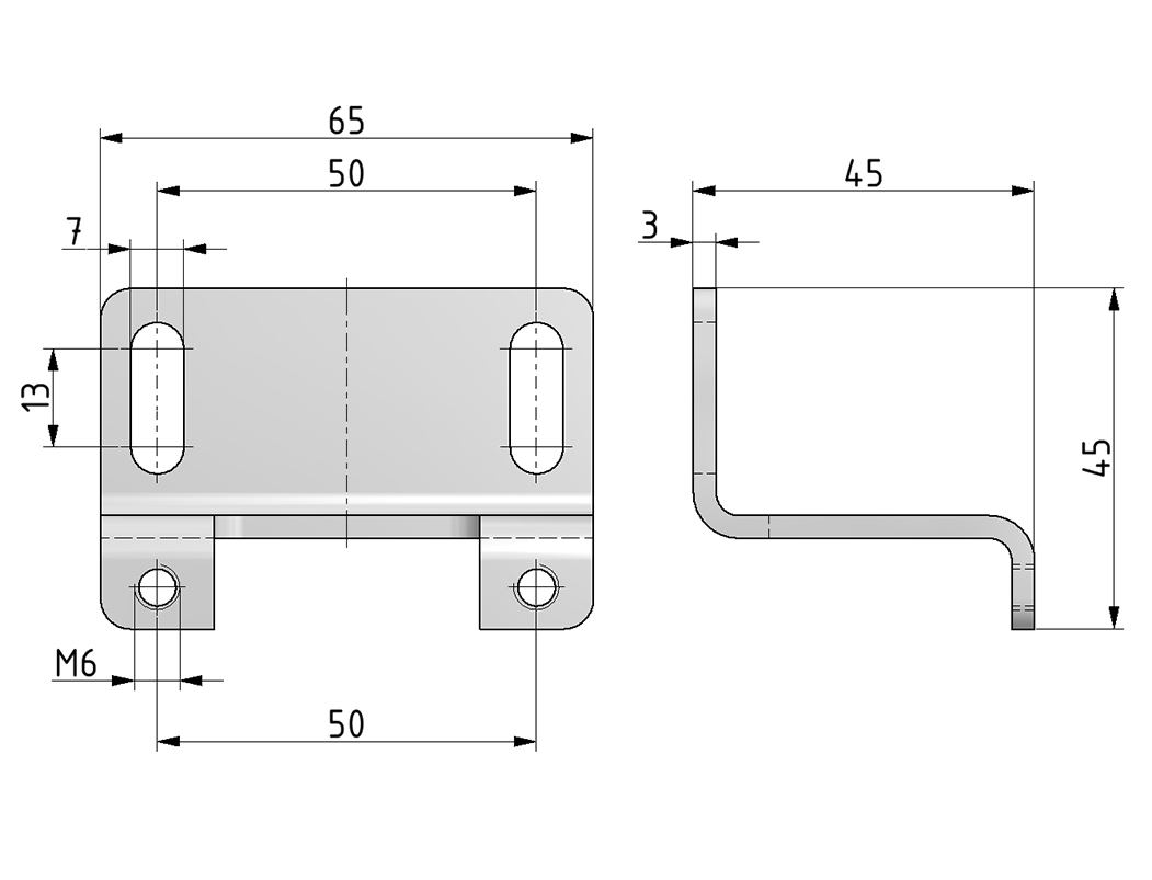 Winkel-Bausatz (ZW.30+2xM6x25 DIN84)