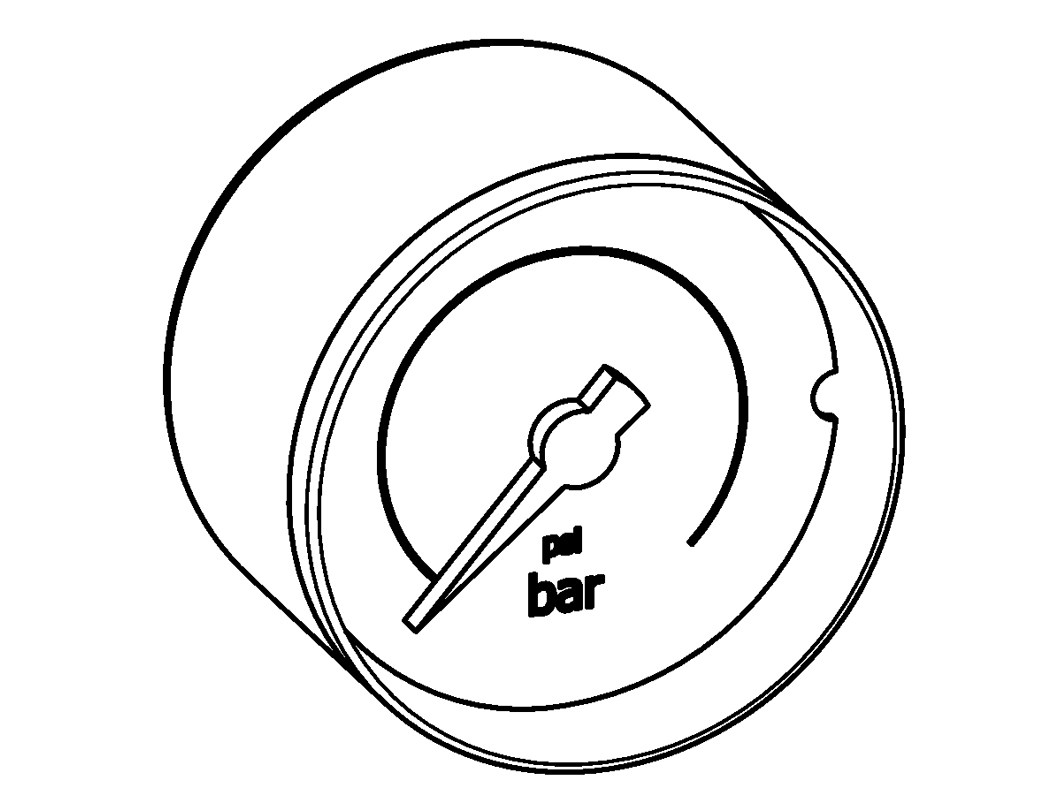 Manometer ø40 0-4, Ziffernblatt hellgrau, Schrift quarzgrau, Güteklasse 2,5, G1/8 Anschluss hinten, Gehäuse und Glas aus Kunststoff