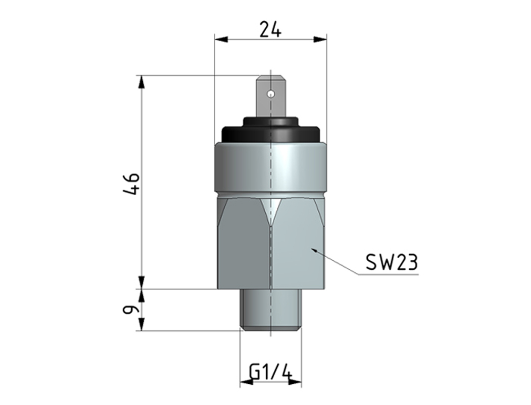 Luftdruckschalter G1/4 G1/8 Gewinde-Kontrollschalter für Luftkompressor Zugsystem 12V 24V DC AC 5-8BAR Auto Shutoff Metall Silber Schwarz (G1/4 5-8BAR