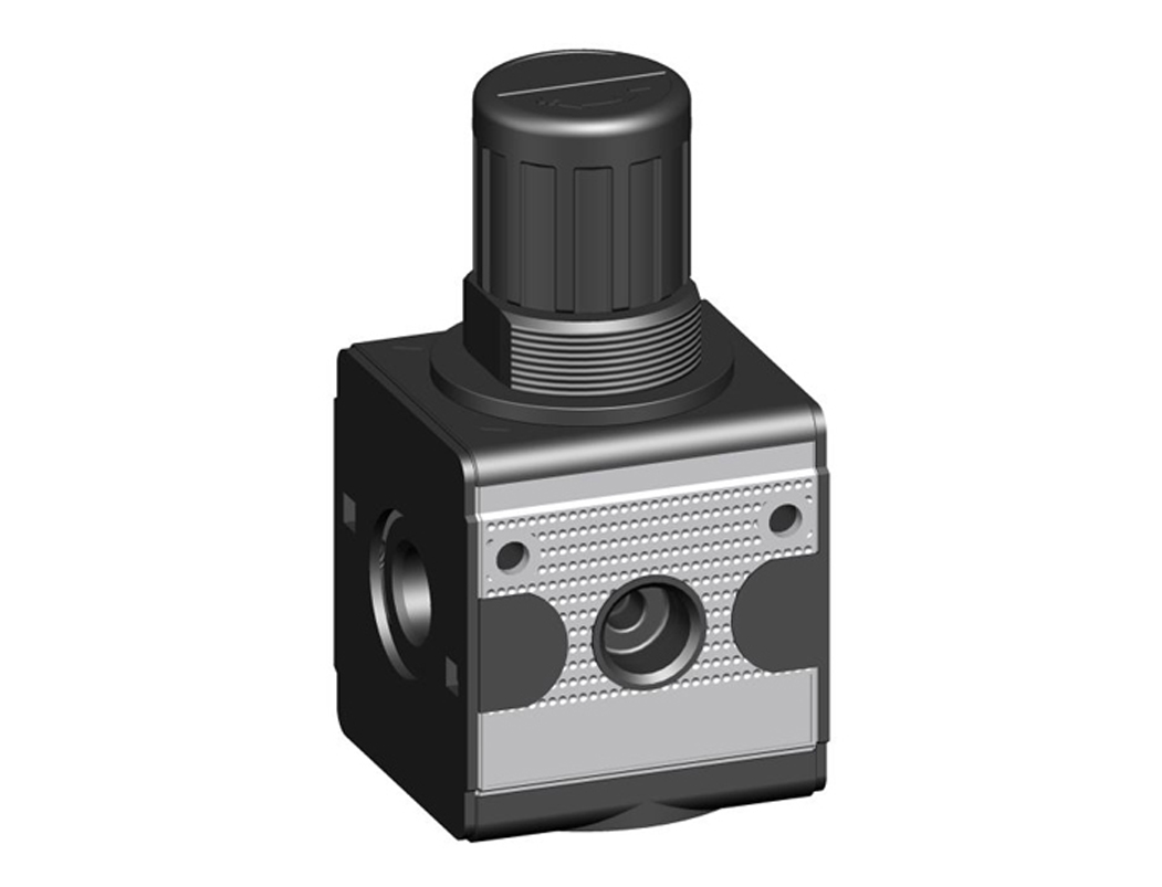 Pressure regulator G1/4 0,5-10 with continuous pressure supply and gauge port G1/4