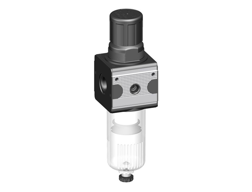 Filterregler G3/4 0,5-10 5µm mit PC-Behälter und halbautomatischem Ablass