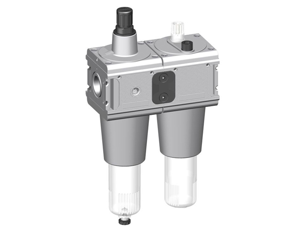 Wartungseinheit G3/4 0,5-10 40µm mit PC-Behälter und halbautomatischem Ablass