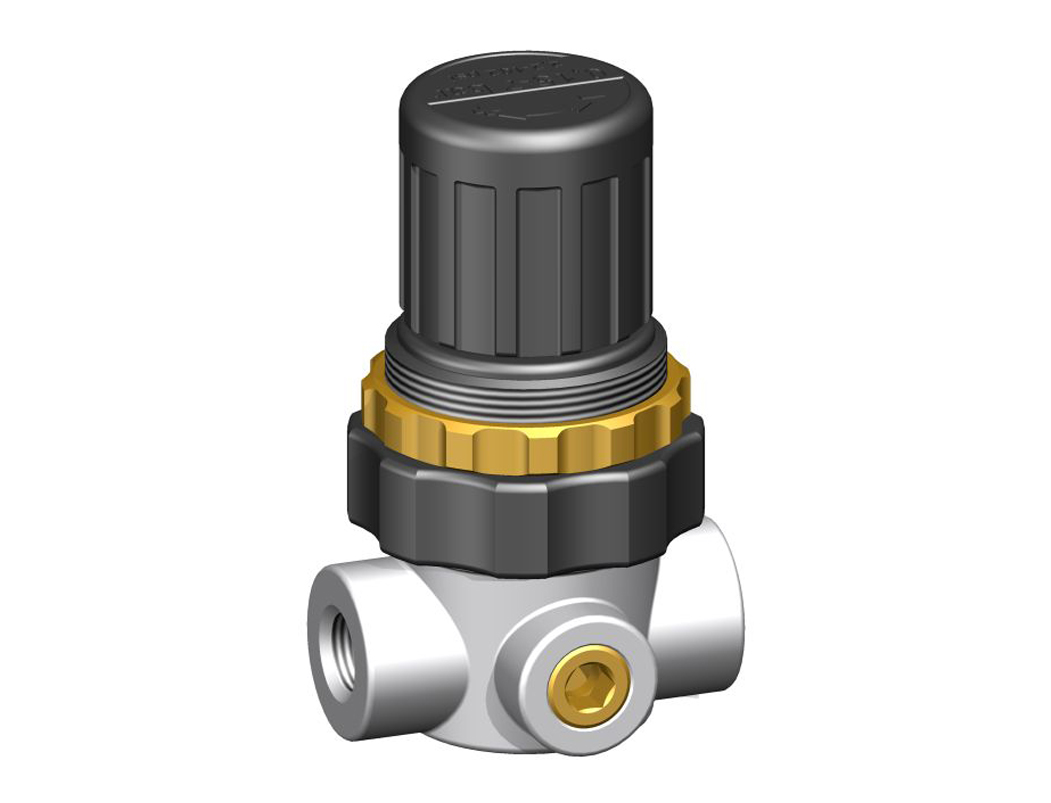 Druckregler G1/4 0,5-10 (2xVST) mit Schalttafelmutter (Ms)