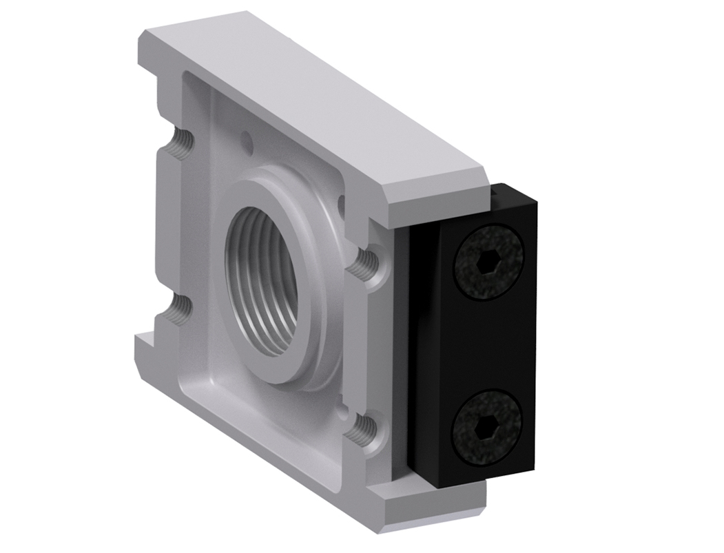 Anschlussplatte G1 silber mit 1 Koppelpaket KP.55 2Z