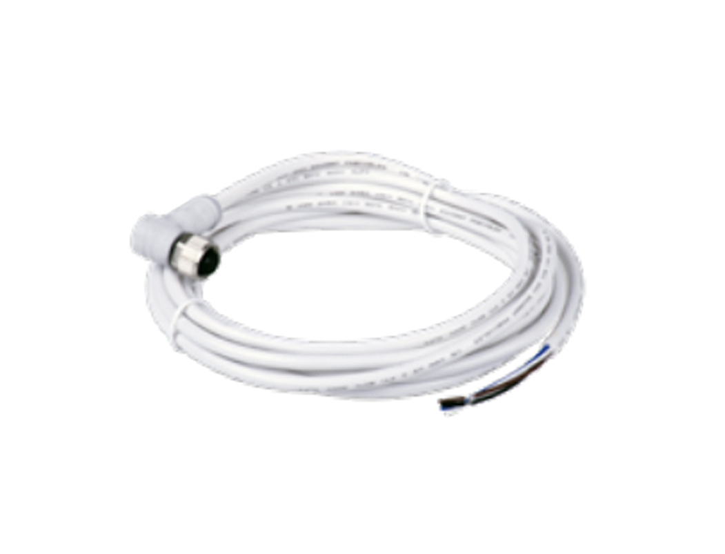 3m cable with round 90° plug M12x1, 4-pin