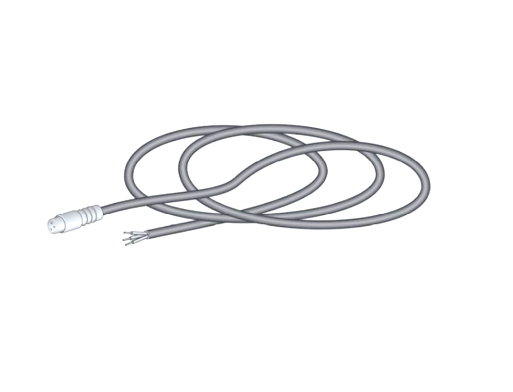 3m cable with straight plug M12x1, 4-pin